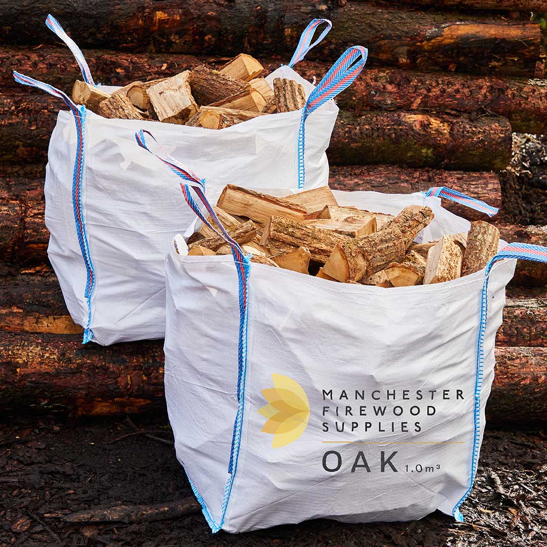 Full Cubic Metre of Premium Kiln Dried Logs Oak Hardwood Manchester Firewood Supplies