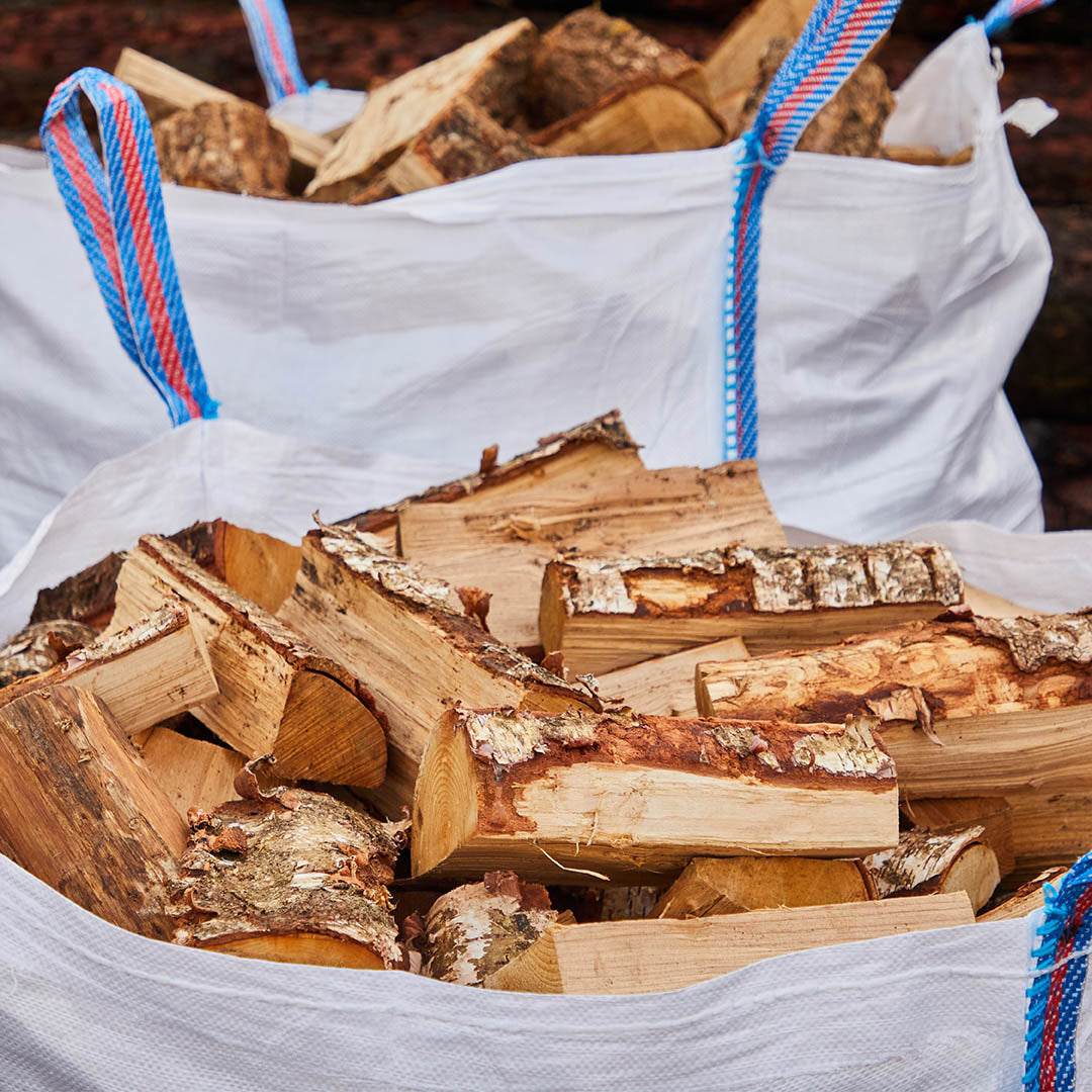 Full Cubic Metre of Premium Kiln Dried Logs Oak & Birch mix Manchester Firewood Supplies