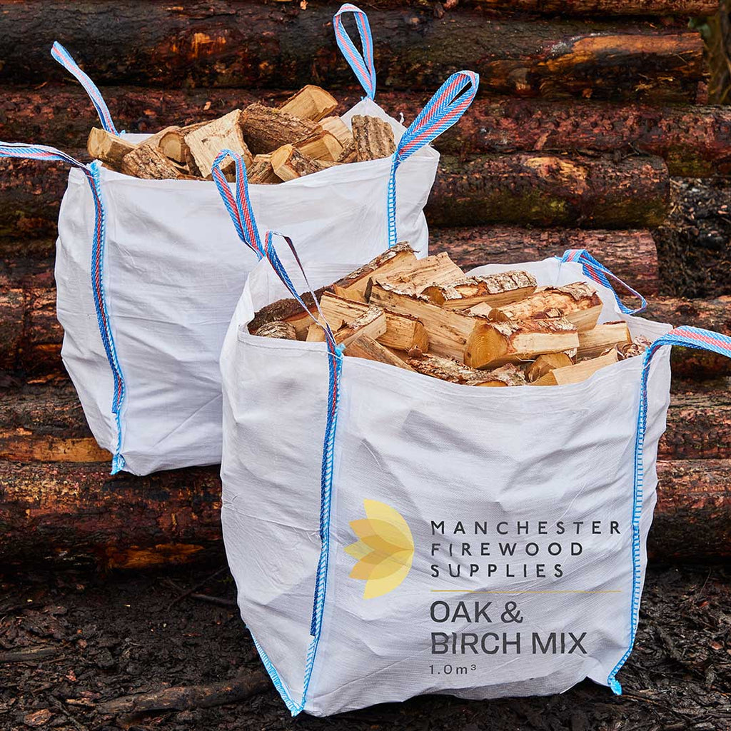 Full Cubic Metre of Premium Kiln Dried Logs – Oak & Birch Hardwood Mix